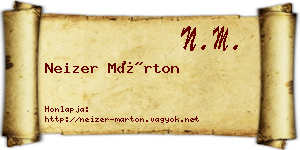 Neizer Márton névjegykártya