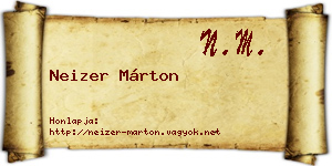 Neizer Márton névjegykártya
